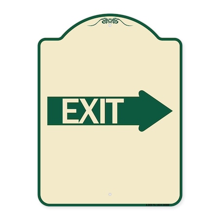 Exit With Right Arrow Heavy-Gauge Aluminum Architectural Sign